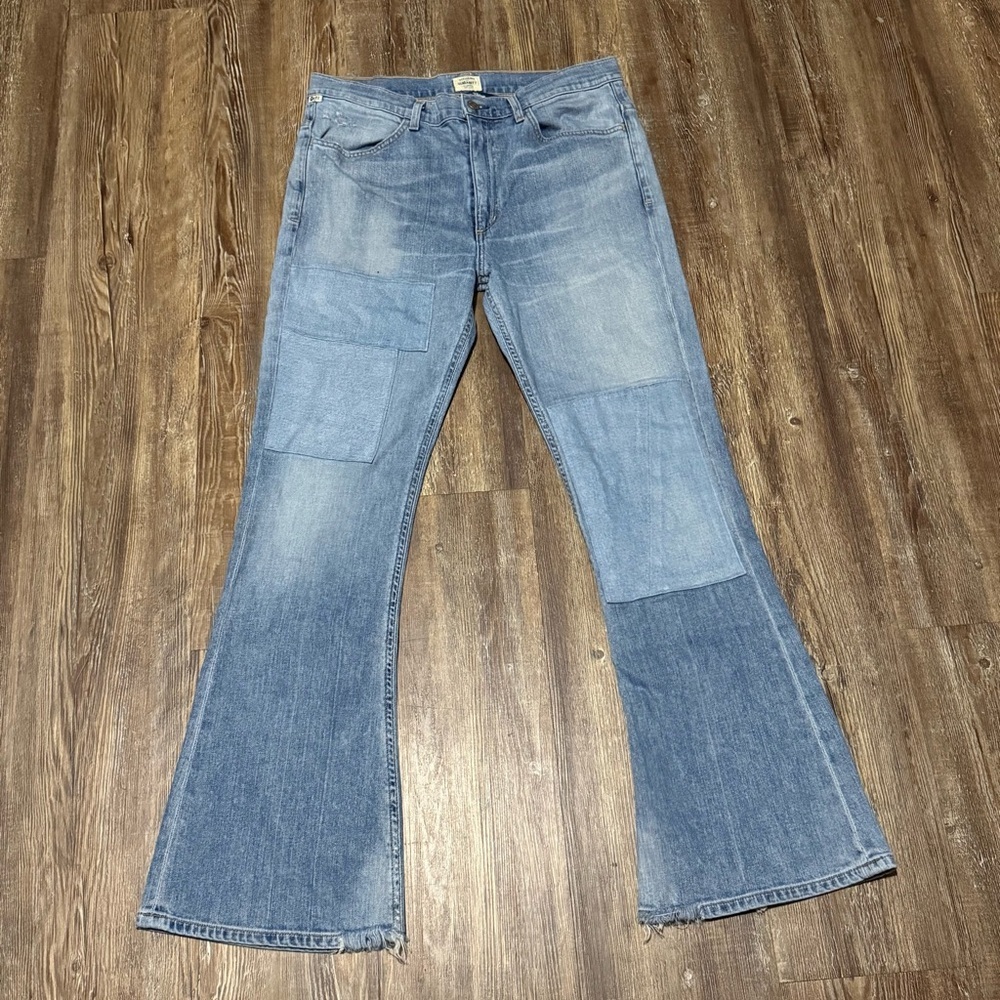 Citizens of Humanity Kaya Jeans Women's 30 Mid Rise Kick Flare in Patchwork Deni